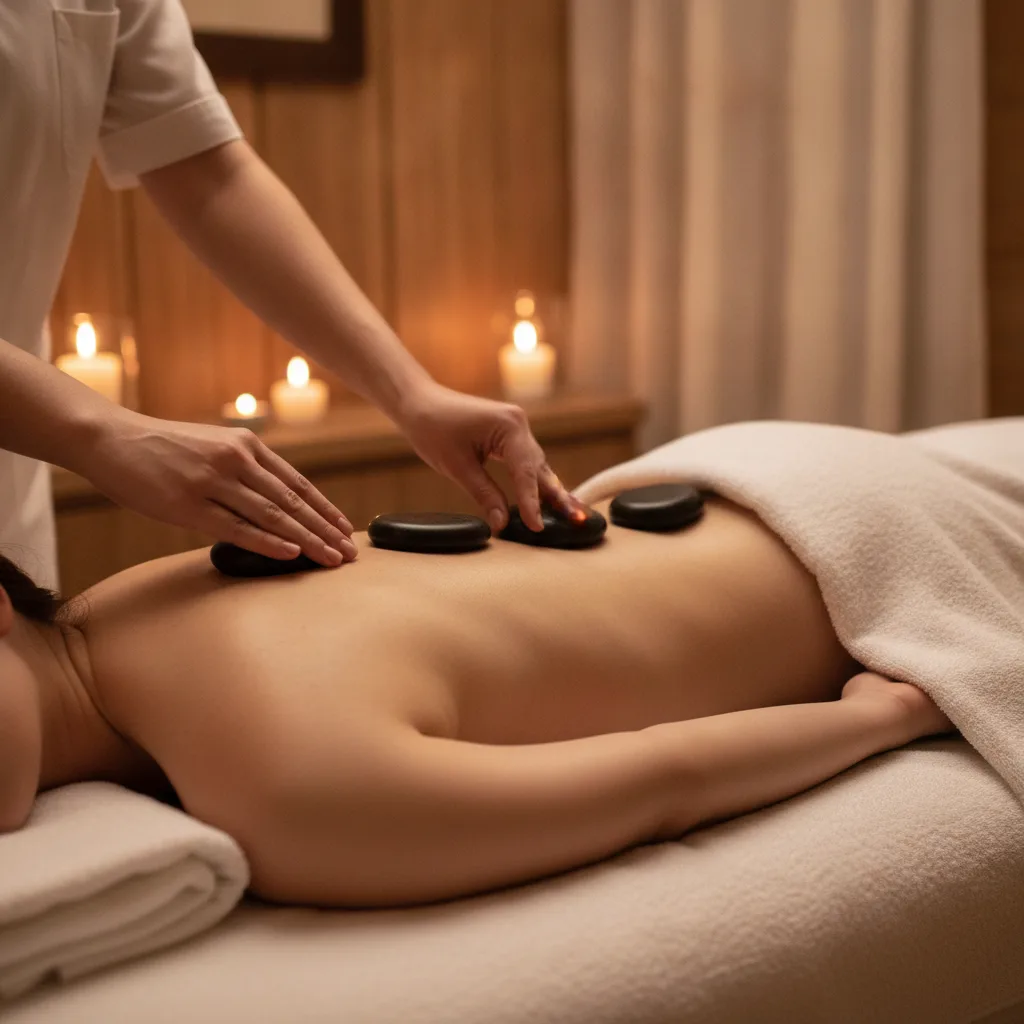 Masaje con piedras calientes, beneficios y riesgos - masaje piedras calientes