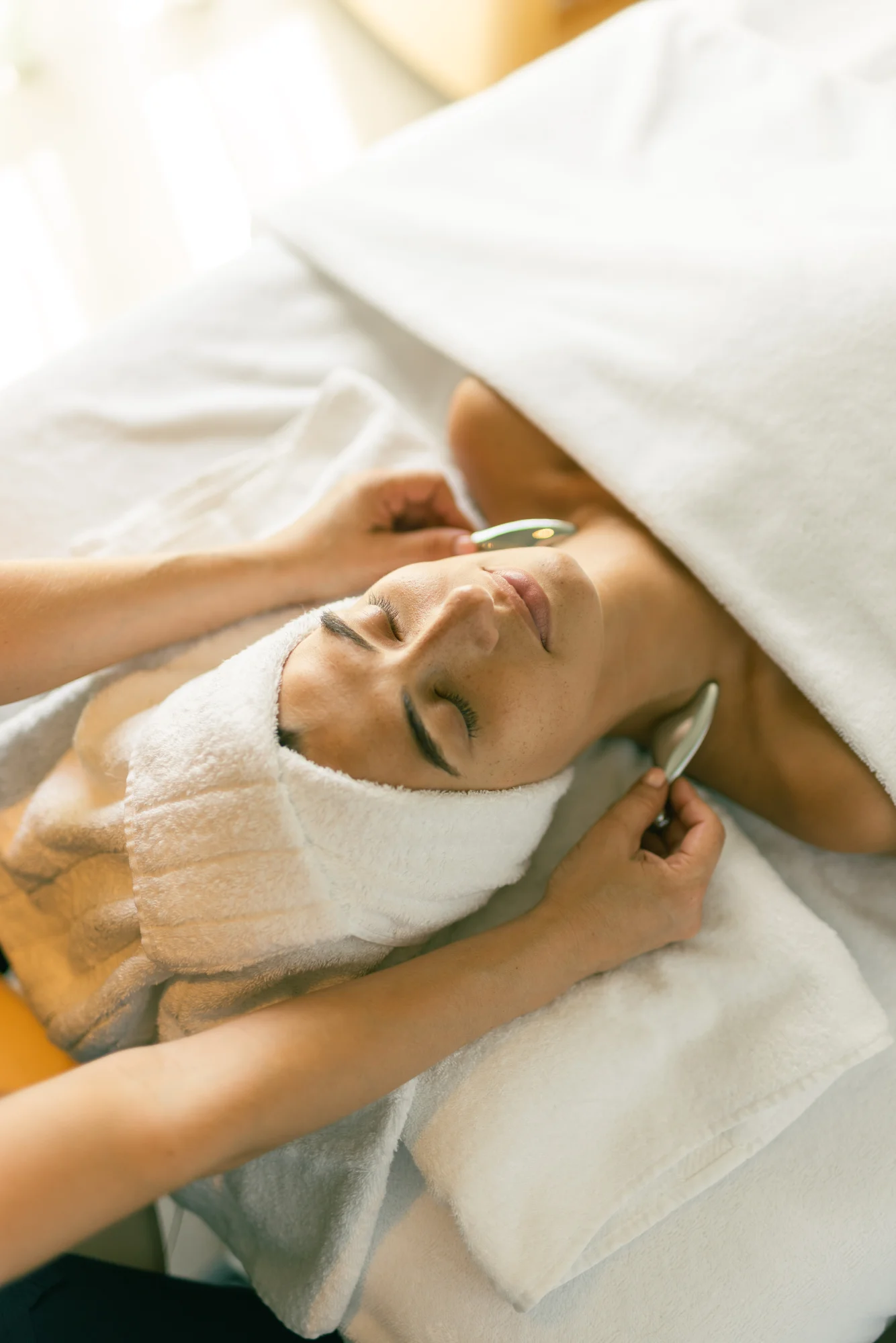 Tratamiento facial en el spa de la Villa Belle Plage, en Cannes